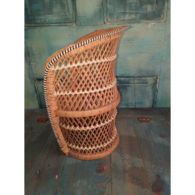 Art Deco Wicker Peacock Style Doll Chair/Plant Stand For Sale - Image 3 of 10