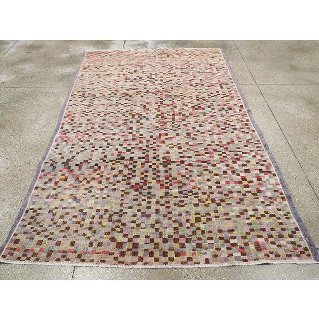 Galerie Shabab Collection Checkered Vintage Turkish Anatolian Accent Rug For Sale - Image 4 of 10