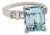 Natural Aquamarine Diamond Ring 6.25 Platinum 5.3 TCW Certified For Sale