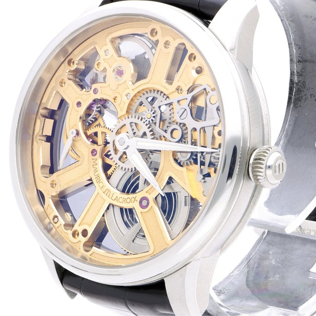 Maurice Lacroix Masterpiece Mp7228 Gold-Tone Skeleton Dial Watch For Sale In Miami - Image 6 of 15