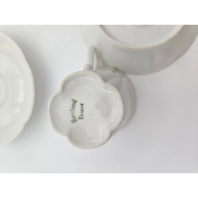 French Provincial 1940s Limoges Demitasse Cups With Saucers Set- 8 Pieces For Sale - Image 3 of 7