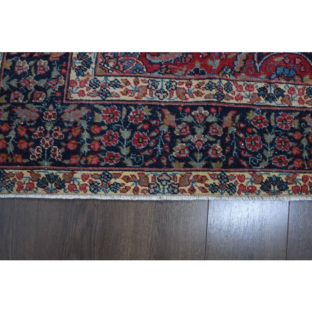 1960s Vintage Persian Handmade Wool Cotton Light Red Area Rug For Sale - Image 9 of 11