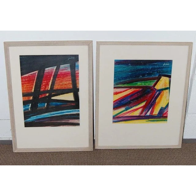 Paper Vintage Original Abstract Pastel Artwork by Swedish Artist Ivan Jordell. For Sale - Image 7 of 8