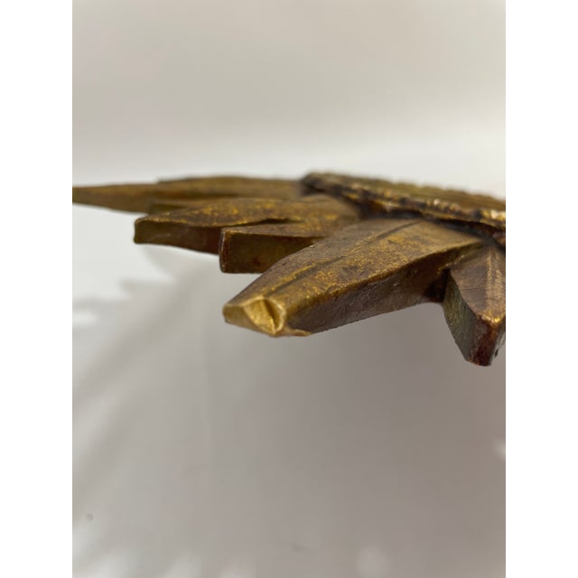 Vintage Mid 20th Century 12.5" Gilded Sunburst Accent Wall Mirror For Sale - Image 10 of 18