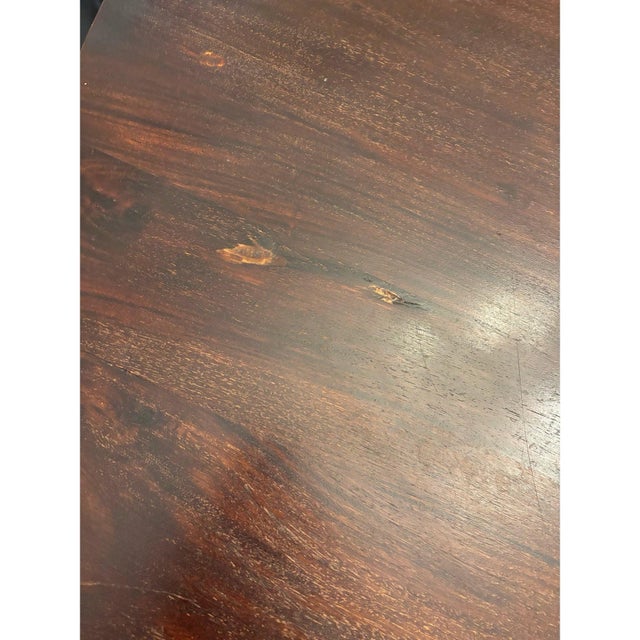 Vintage Heavy Iron & Mahogany Round Dining Table For Sale - Image 9 of 11