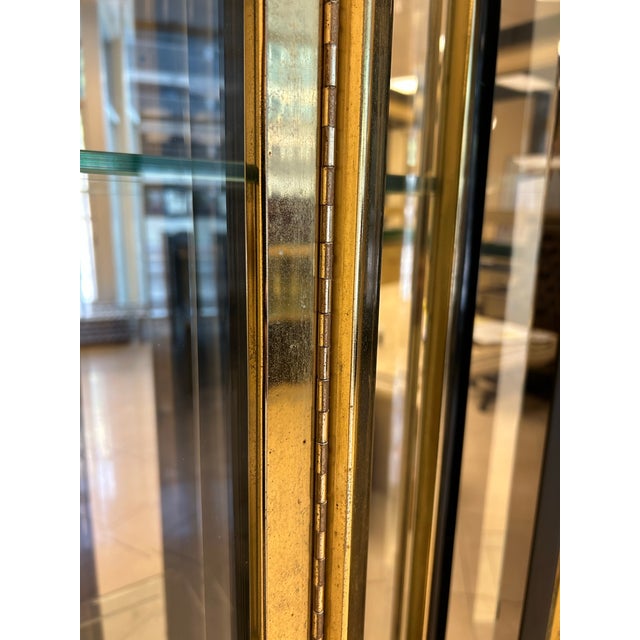 Henredon 1980s Henredon Black Lacquered and Brass Display Case For Sale - Image 4 of 5