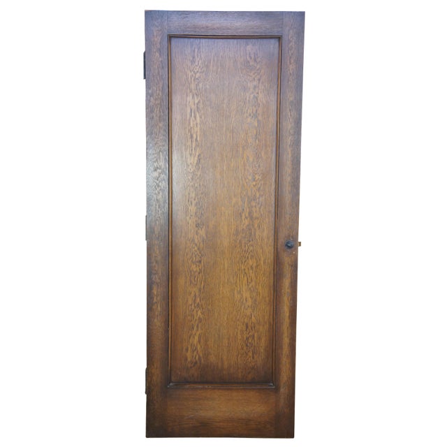 Spanish Revival Early 20th C. Reclaimed Spanish Revival Oak Mirrored Bedroom Closet Door For Sale - Image 3 of 13