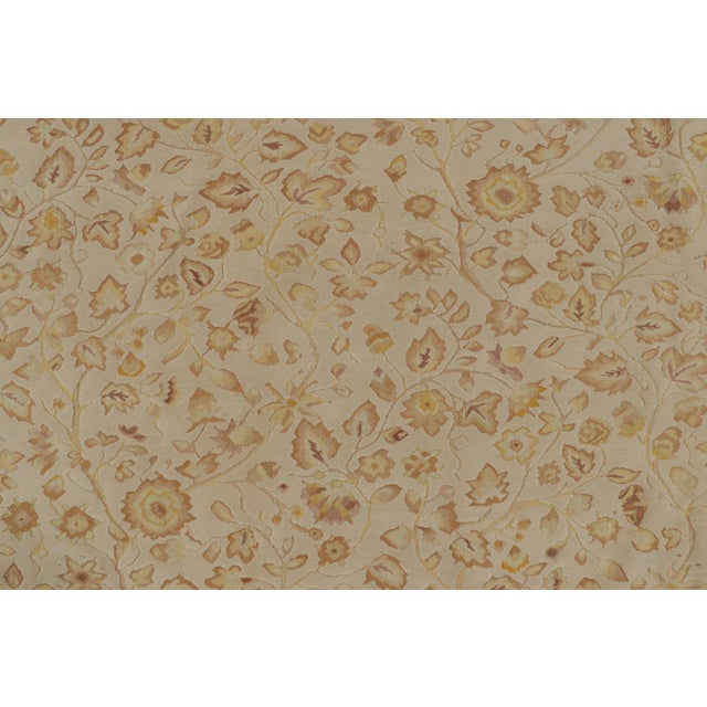 Textile Rug & Kilim’s Tudor Style Rug in White With Beige-Brown Floral Patterns For Sale - Image 7 of 9