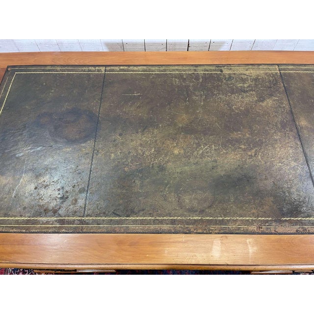 English Flat Desk with Drawers in Yew, 1950s For Sale - Image 18 of 18