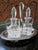 French 1940s French Antique Crystal & Silver Plate Cruet Serving Set Pair For Sale - Image 3 of 16