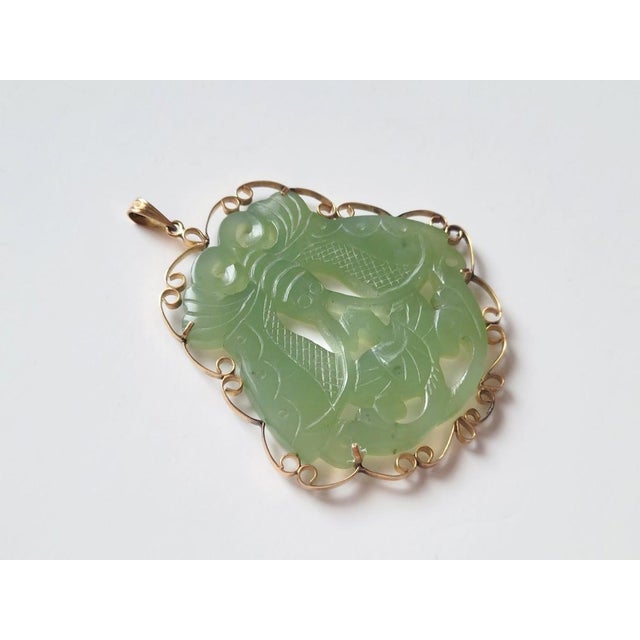 19th Century Gia Certified, Vintage Chinese Serpentine Butterfly Gold Pendant For Sale - Image 4 of 7
