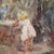 Textile Elena Bagnati, Scene with Women at the Washhouse, Oil Painting on Canvas, Framed For Sale - Image 7 of 12