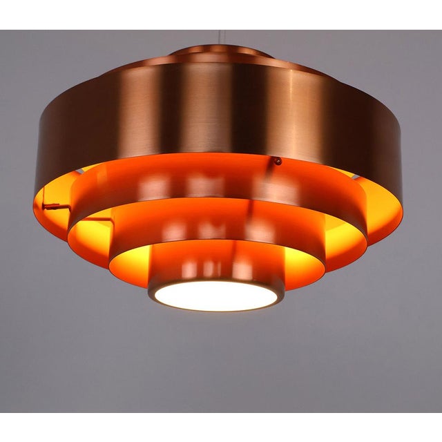 Metal Ultra Pendant Lamp in Copper by Jo Hammerborg for Fog & Mørup, 1960s For Sale - Image 7 of 11