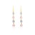 3.66 Carat Multi Sapphire Uneven Cut Dangle Earrings in 18k Gold- A Pair For Sale