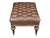 Vintage Tufted Brown Leather Ottoman Bench With Nailhead Trim & Carved Wood Legs on Casters For Sale - Image 11 of 15