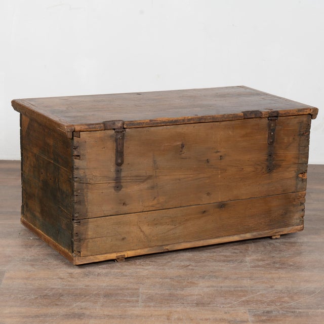 Hungarian Carved Pine Flat Top Trunk Dated 1848 For Sale - Image 15 of 15