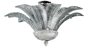 Vintage Palmette Chandelier in Handmade Murano Crystal, Italy, 1985