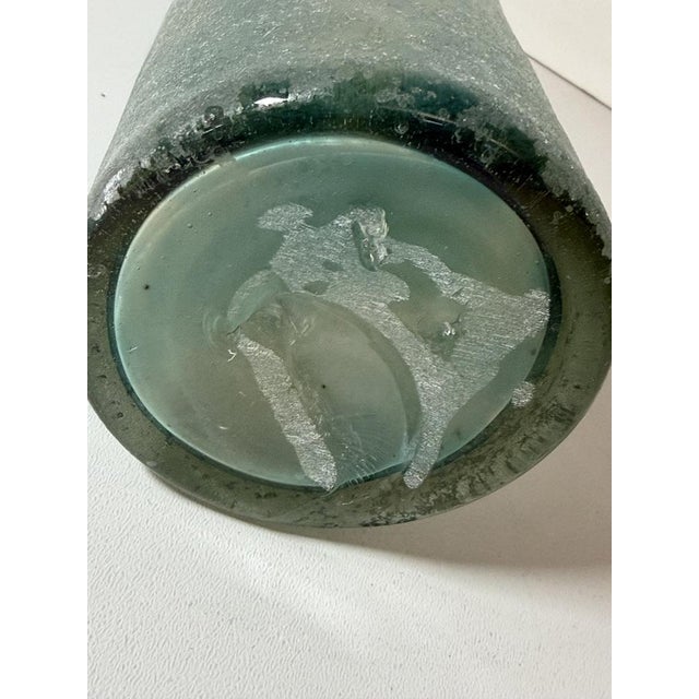 Teal Scavo Glass Bottle Vase attributed to Gino Cenedese, Italy, 1970s For Sale - Image 14 of 15