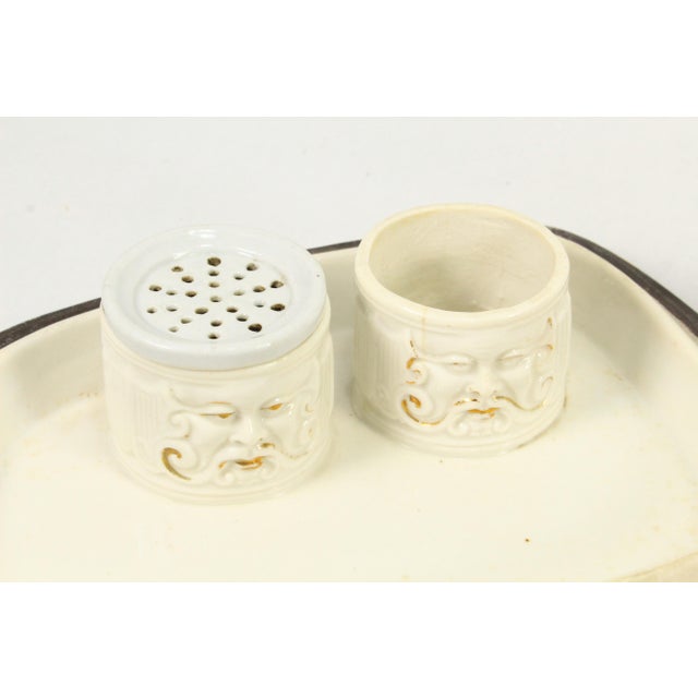 1880's Conta & Boehme Porcelain Inkwell W Sander Nobility Group Playing Cards For Sale - Image 13 of 18