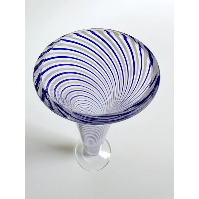 Vintage Pasabahce Swirl Thread Glass Vase, in Very Good conditions. Designed 1960 to 1969 This piece has an attribution...
