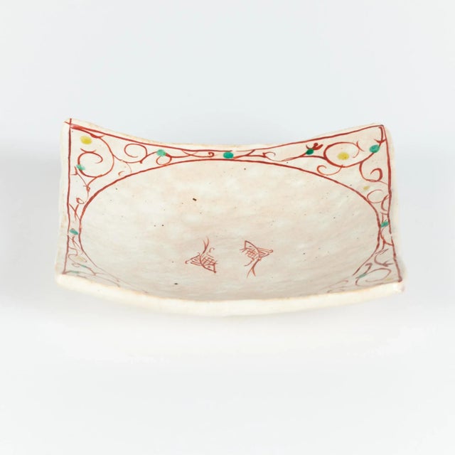 Ceramic Glazed Square Plate With Hand Painted Designs For Sale In Los Angeles - Image 6 of 12