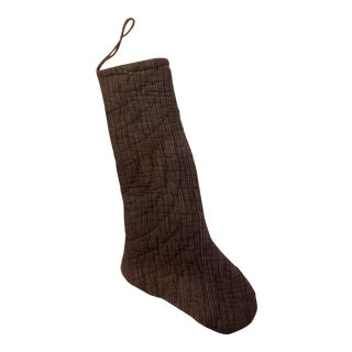 Handmade Christmas Stocking Made of Vintage Textiles For Sale