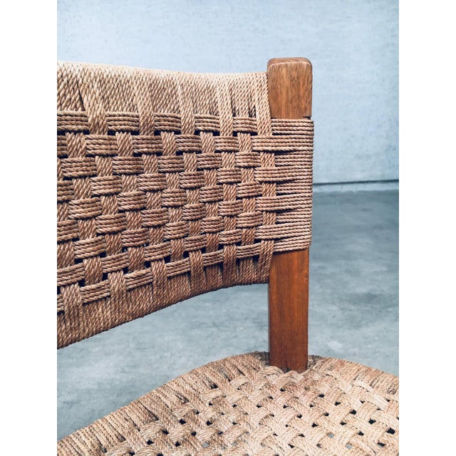 Vintage Midcentury Modern Scandinavian Design Teak and Rope Side Chair. Made in Sweden, 1960's period. Teak constructed...