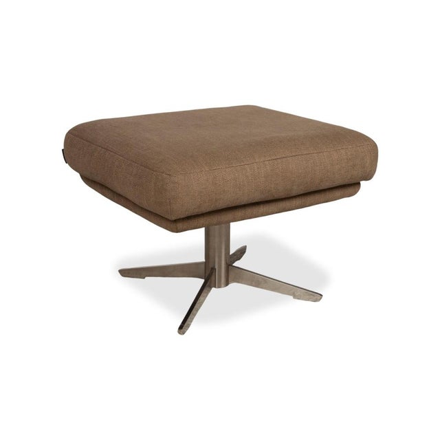 Textile Mr 495 Grey Taupe Fabric Armchair with Manual Function and Ottoman by Musterring, Set of 2 For Sale - Image 7 of 18
