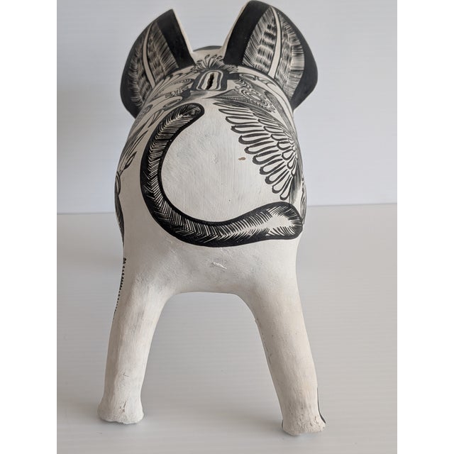 Rare Vintage Signed Juan Marcelo Mexico Folk Art Pottery Pig Sculpture Piggy Bank For Sale - Image 4 of 11