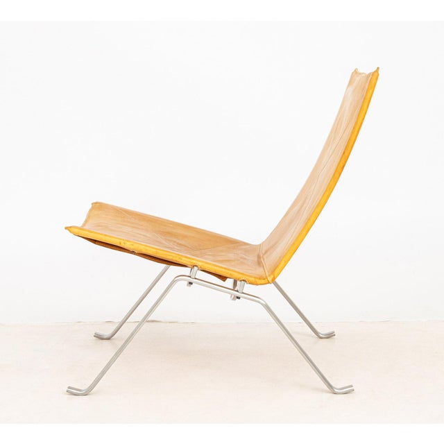 Metal Poul Kjaerholm for Fritz Hansen Pk22 Lounge Chair For Sale - Image 7 of 11