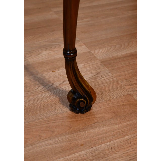 1920s 1920 Antique English Regency Burl Walnut Console Table One Drawer Accent Table For Sale - Image 5 of 15