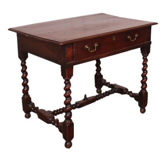 English Oak Lamp Table For Sale