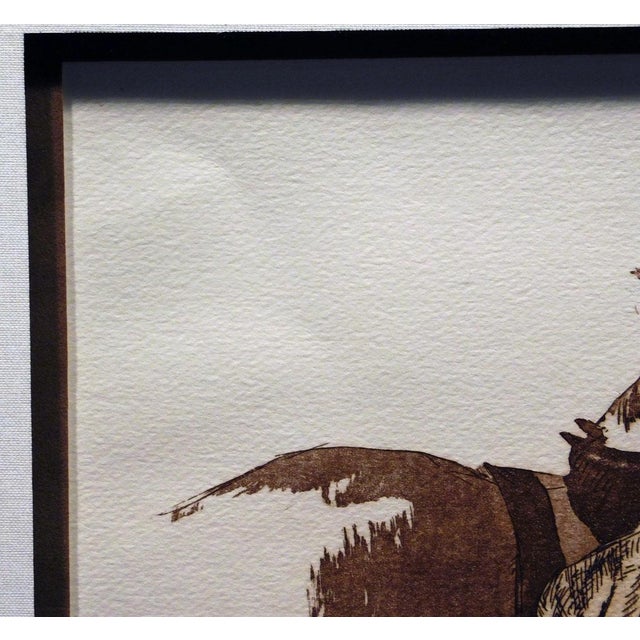 1980s Chad Neff "Warmed by a Blanket" Hand Signed & Numbered Art Etching For Sale In Denver - Image 6 of 7