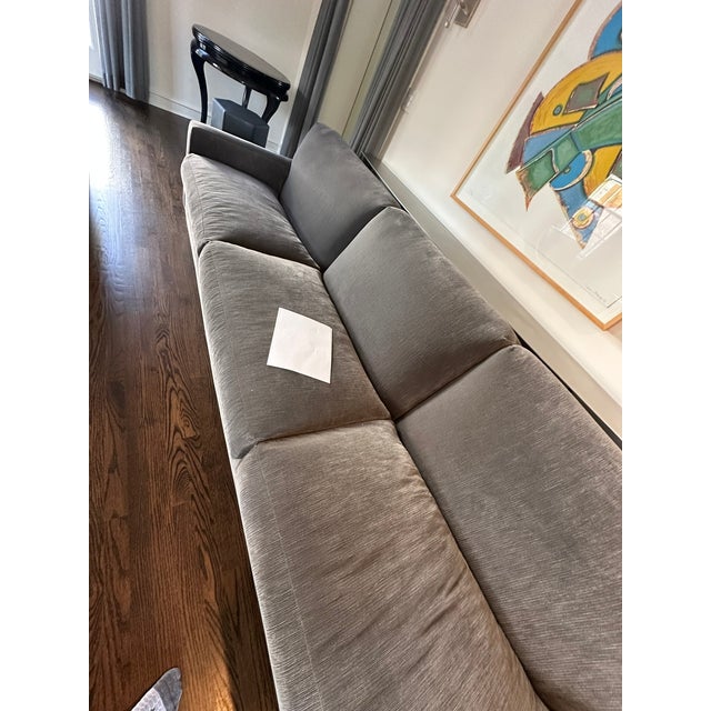 21st Century Contemporary Holly Hunt Upholstered 3 Seat Sofa , Luxury Designer Fabric For Sale In Chicago - Image 6 of 11