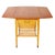 Teak drop-leaf wine table with unique birch drawer inserts. Holds 3 bottles of wine and six stem glasses. With spindle...