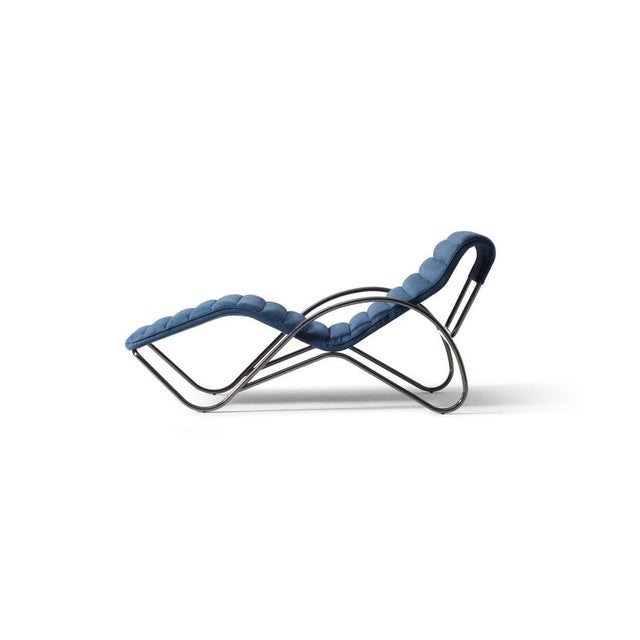Indochine Blue Chaise Lounge by Charlotte Perriand for Cassina For Sale - Image 3 of 7