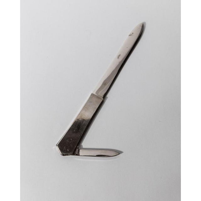 Vintage Metal Letter Opener with Folding Mini Knife, 1960s For Sale - Image 11 of 11