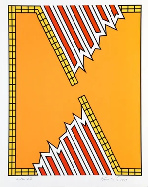 Nicholas Krushenick "Deep Down Orange" Serigraph