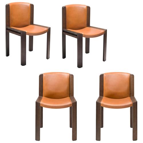 300 Chairs in Wood and Sørensen Leather by Joe Colombo for Karakter, Set of 4 For Sale - Image 17 of 17