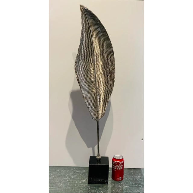 Polished Nickel Leaf Sculpture For Sale - Image 4 of 5