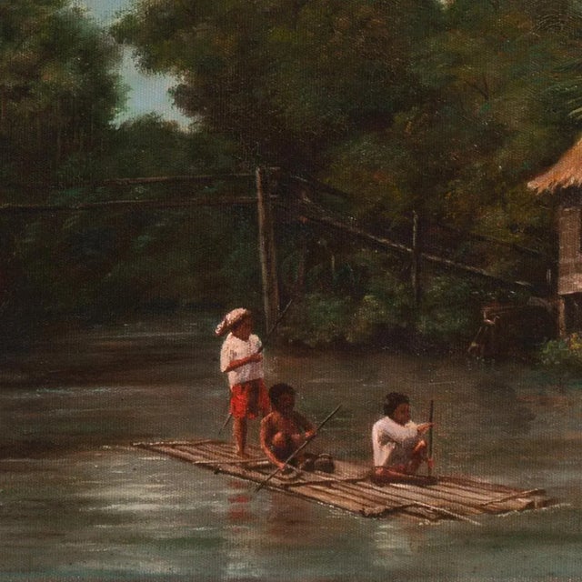 Realism 'On the Menam River, Bangkok, Siam' by Alexander Kerr, Early Australian Artist, Thailand, Siamese For Sale - Image 3 of 9
