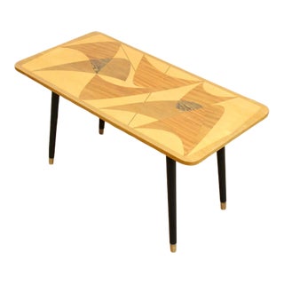 1950s Mid Century Italian Inlay Modernist Coffee Table For Sale