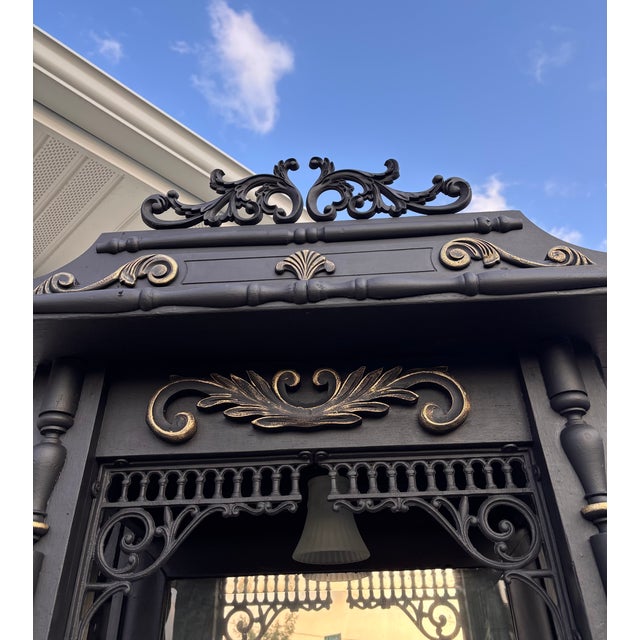 Grand 19th-Century Gothic Revival Matte Onyx Gilt Oak Hall Tree. Quantity 1 For Sale - Image 4 of 12