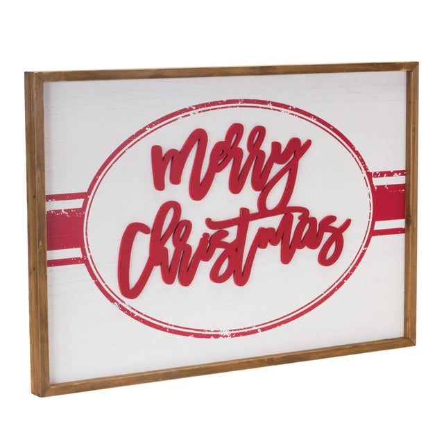 Spread holiday cheer and brighten up your home with the Wood Merry Christmas Sign! Crafted with a natural wood frame and...