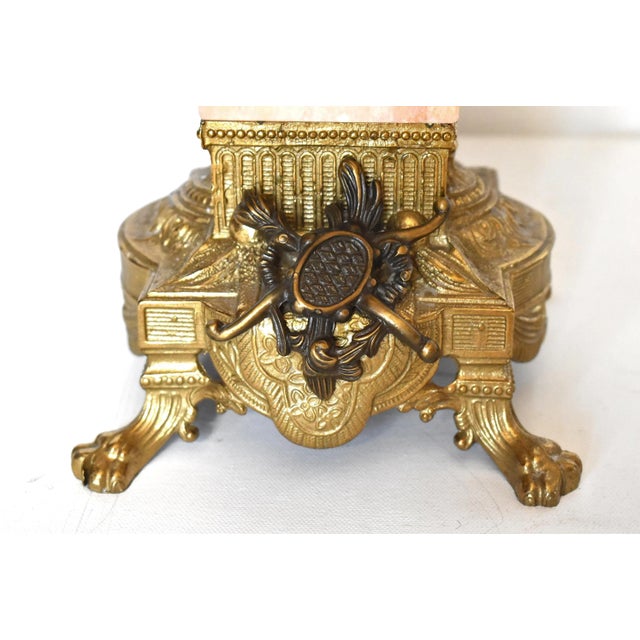 Italian Empire Brevettato Pink Marble & Ormolu Candelabra - a Pair For Sale In San Francisco - Image 6 of 10