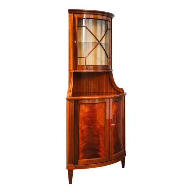 Late 20th Century English Corner Display Cabinet For Sale