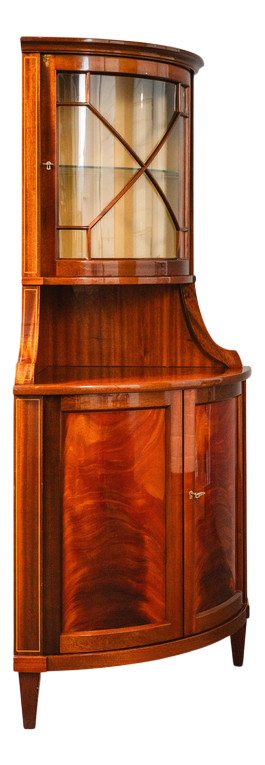 Late 20th Century English Corner Display Cabinet