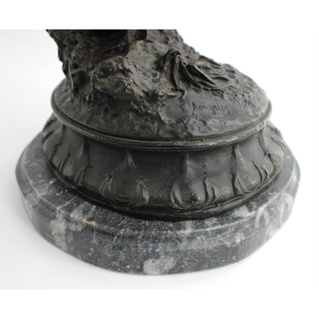 Antique French Bronze Sculpture of Eagle Falcon by Jules Moigniez, Large 24" For Sale - Image 13 of 15