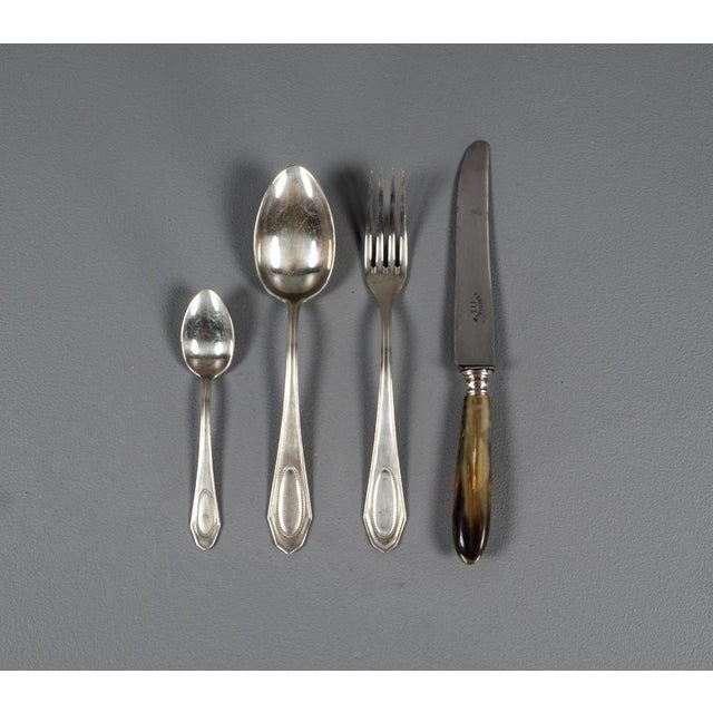 12 Piece Alpacca Cutlery Set Model Veritable 113 from the 20's Cutlery tray for 12 people in alpaca and plastic. A set...