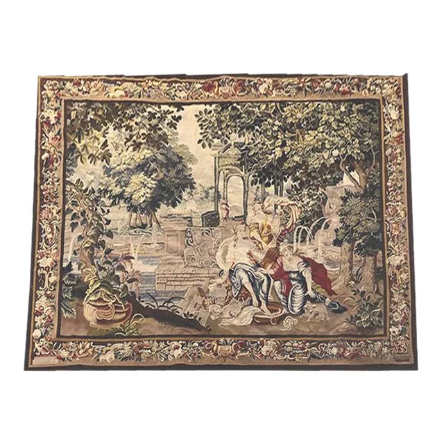 Antique 19th Century Silk & Wool French Tapestry For Sale